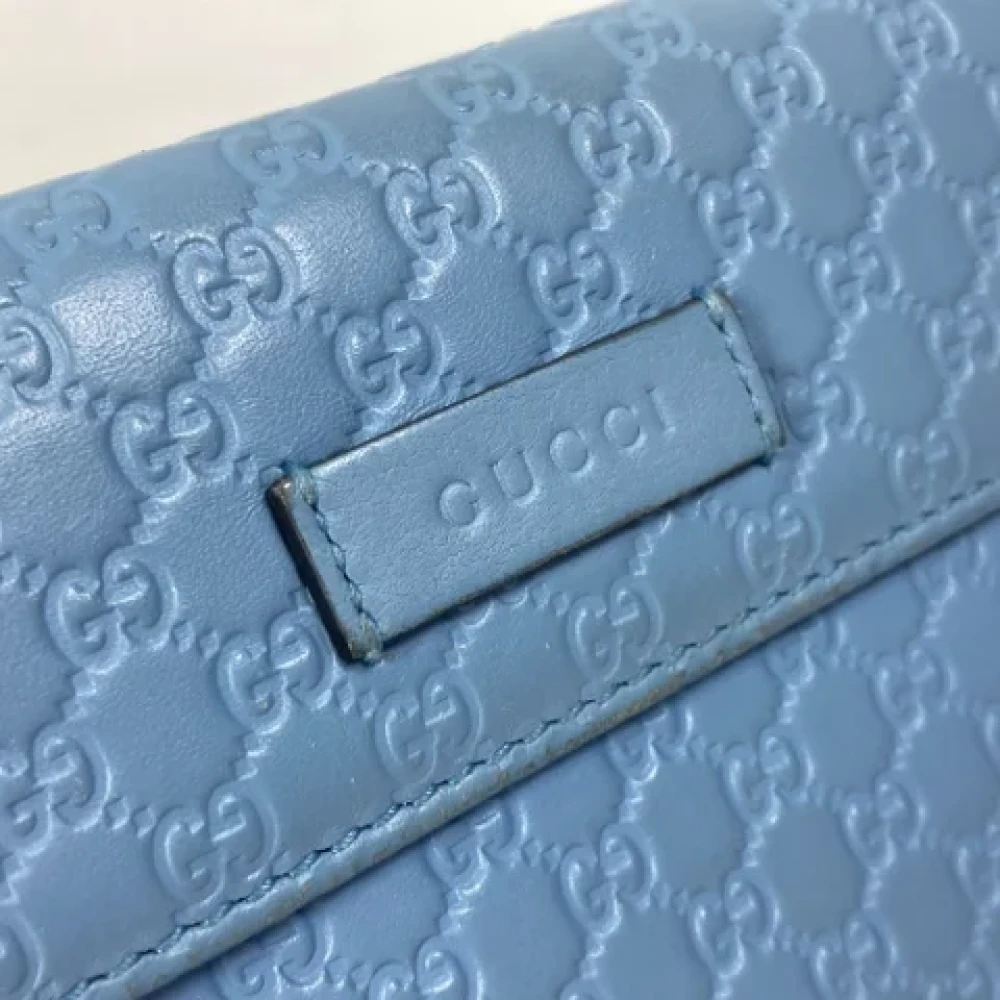 Gucci Vintage Pre-owned Leather wallets Blue Dames
