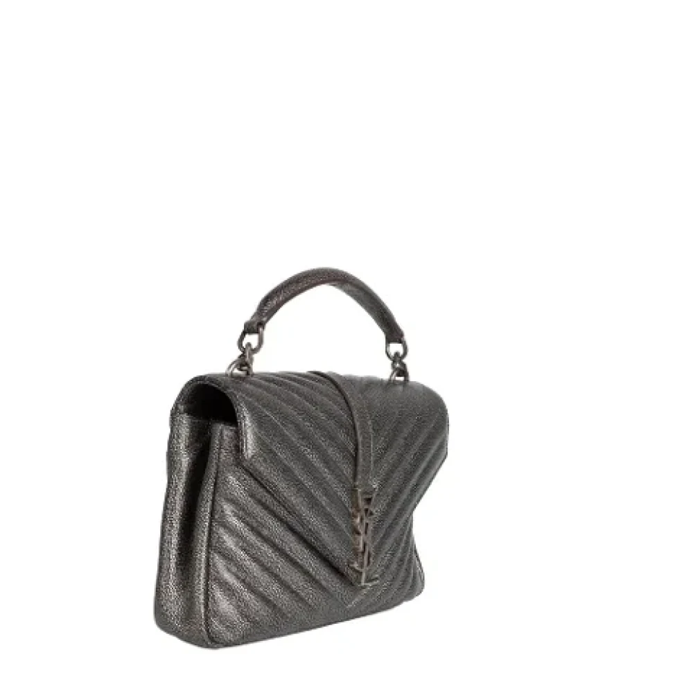 Yves Saint Laurent Vintage Pre-owned Leather handbags Gray Dames