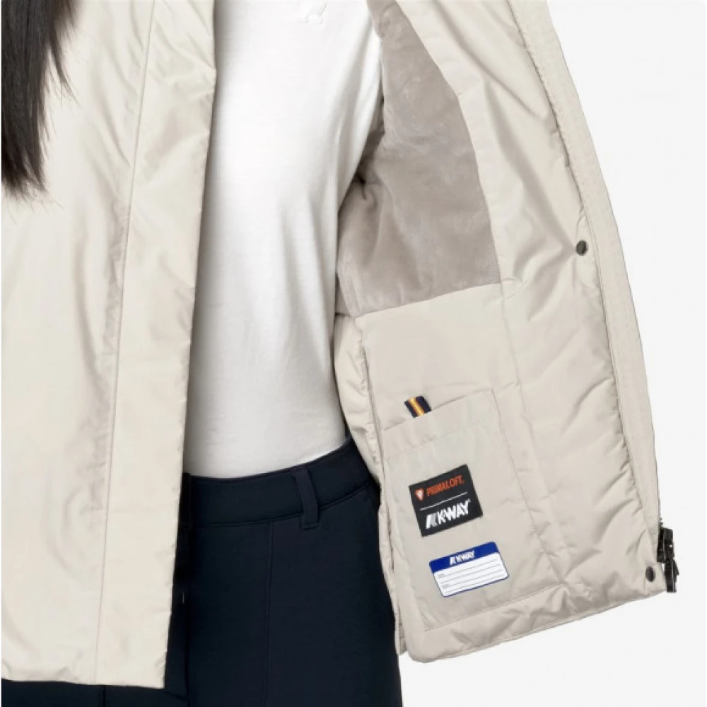 K-way Elegante Urban Jas met Modulaire Openingen Beige Dames