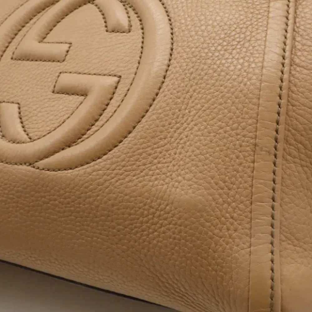 Gucci Vintage Pre-owned Leather handbags Beige Dames