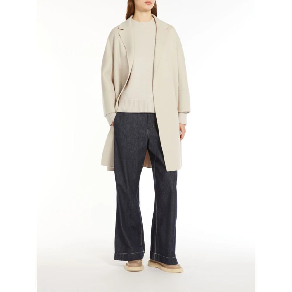 Max Mara Wollen jas met riem Arona Beige Dames