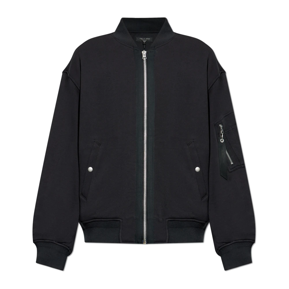 Rag & Bone Jas in terry bomberstijl Black Heren