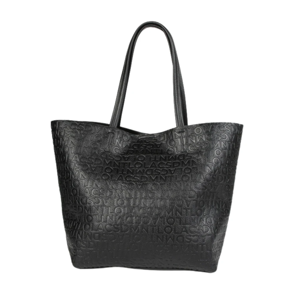 Lola Casademunt Gestructureerde Shopper Tas met Monogram Print Black Dames