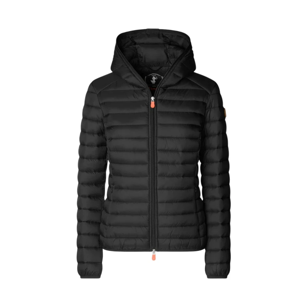 Save The Duck Women's Black Quilted Hooded Jacket