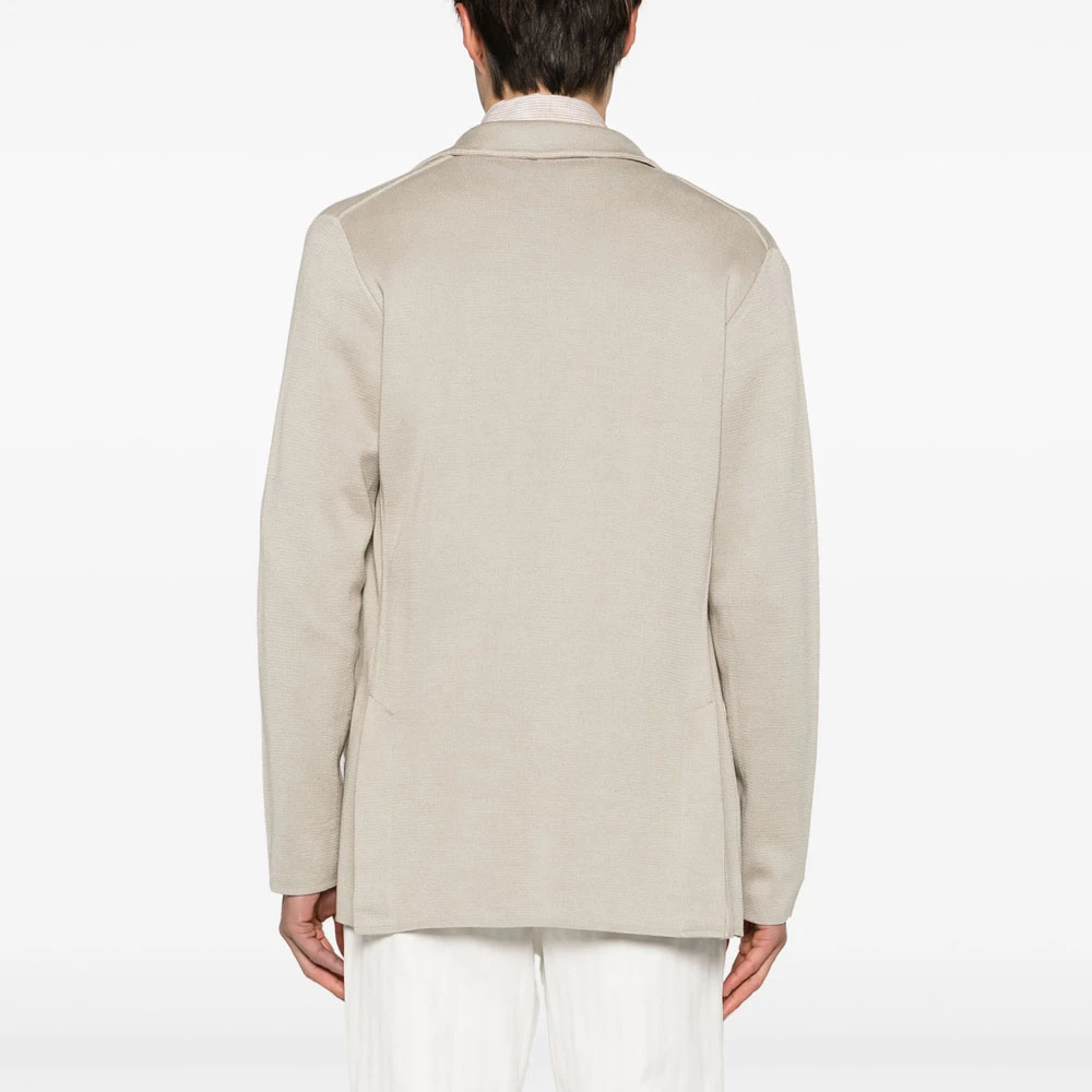 Lardini Gebreid colbert in beige Heren
