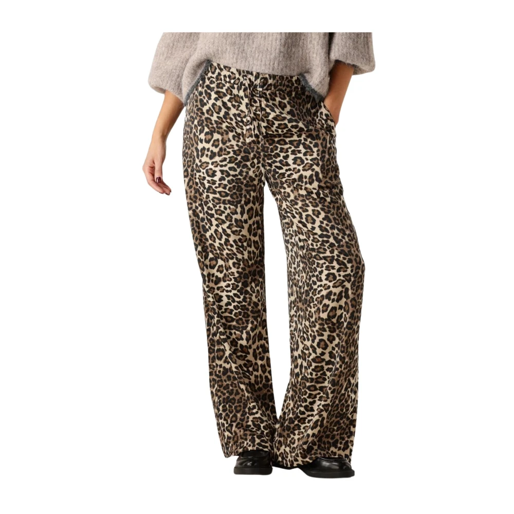 Modström Luipaardprint Broek voor Vrouwen Brown Dames