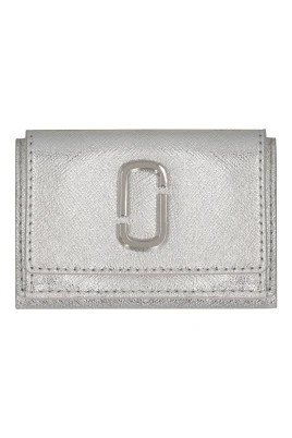 Metallic Leather Snap Wallet