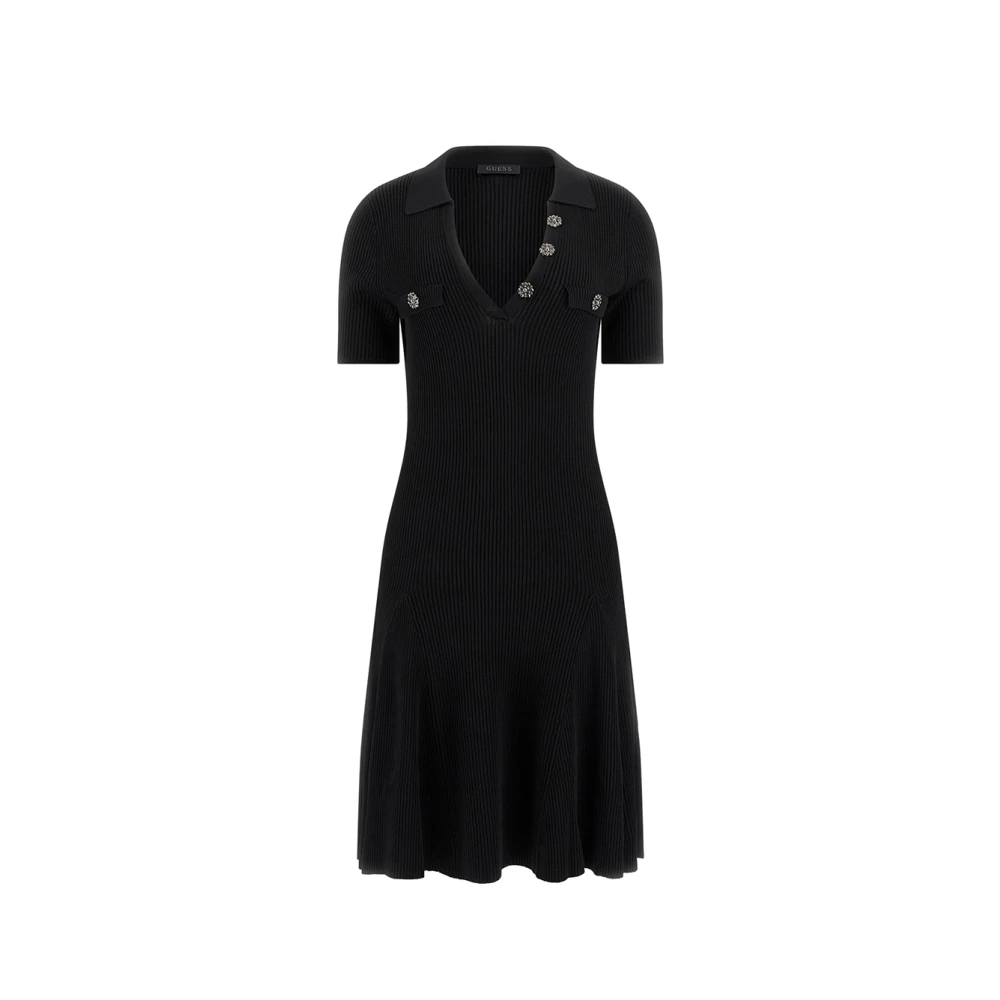 Guess Zwarte Elegante Jurk met Hartdetail Black Dames