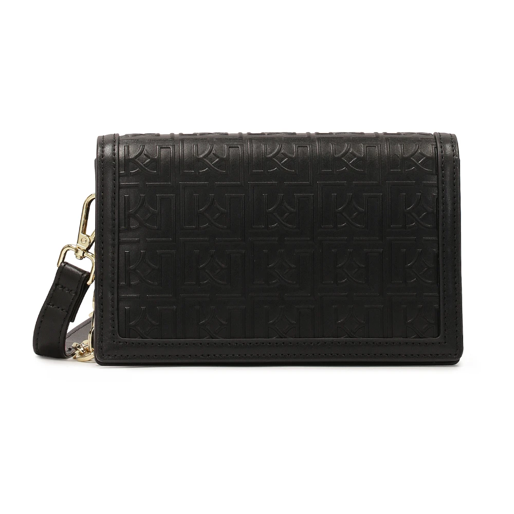 Kazar Zwarte monogram handtas met riem en ketting Black Dames