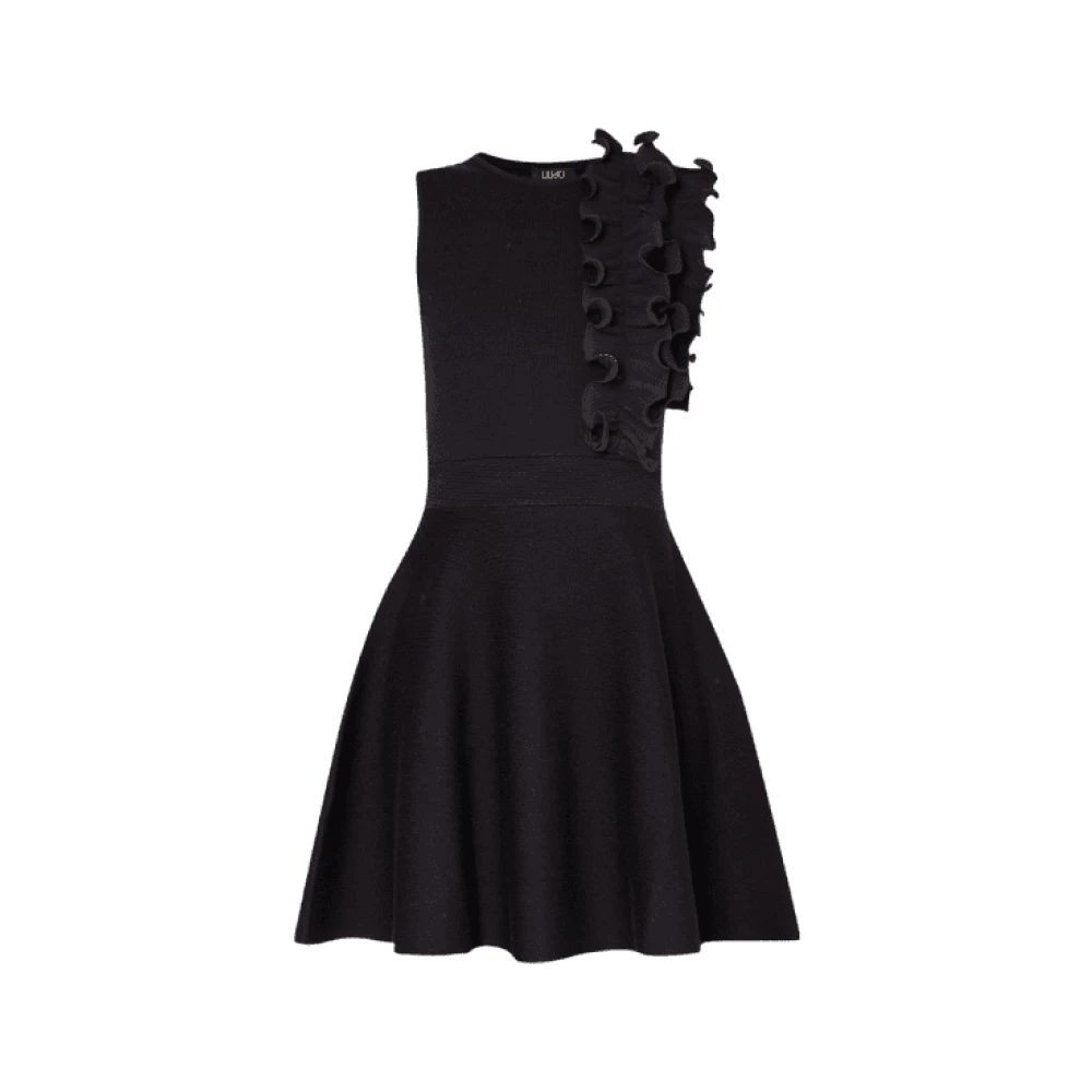 Liu Jo Zwarte Gerimpelde Gebreide Jurk Black Dames