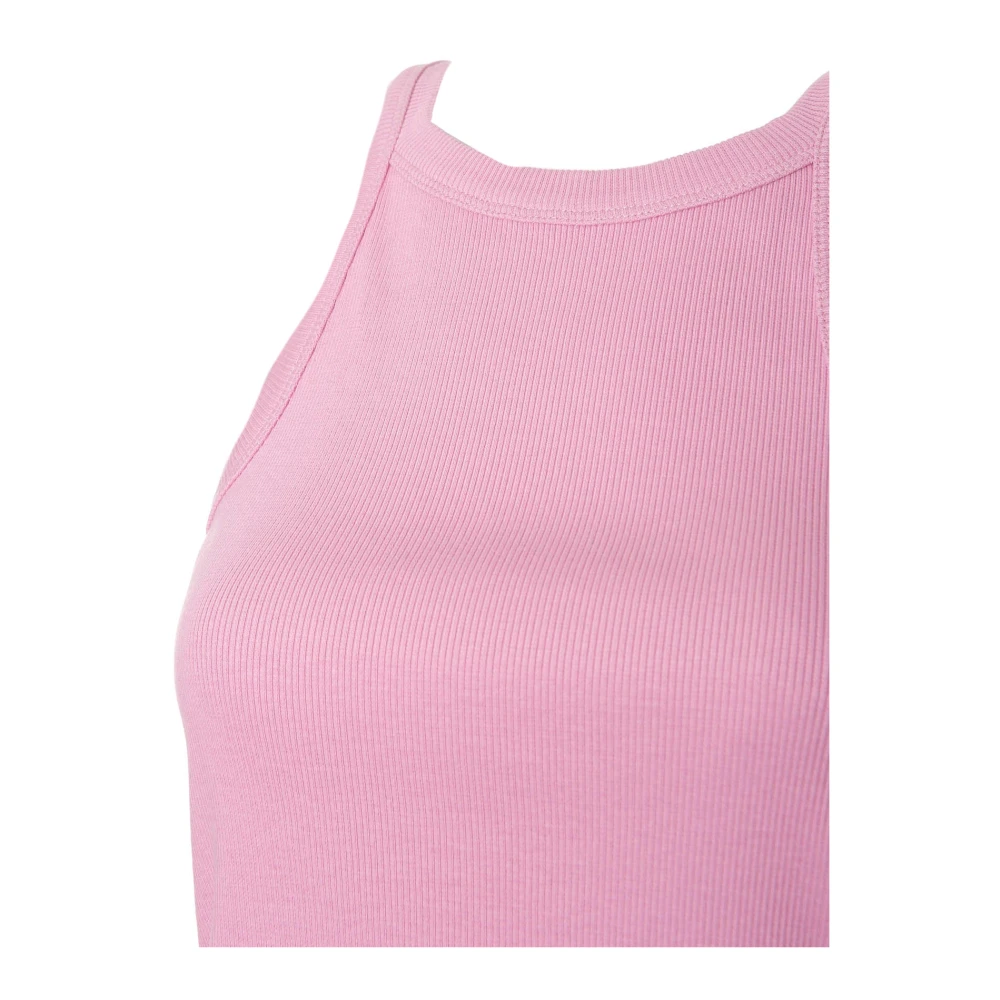 closed Racerback Geribbelde Tanktop Pink Dames
