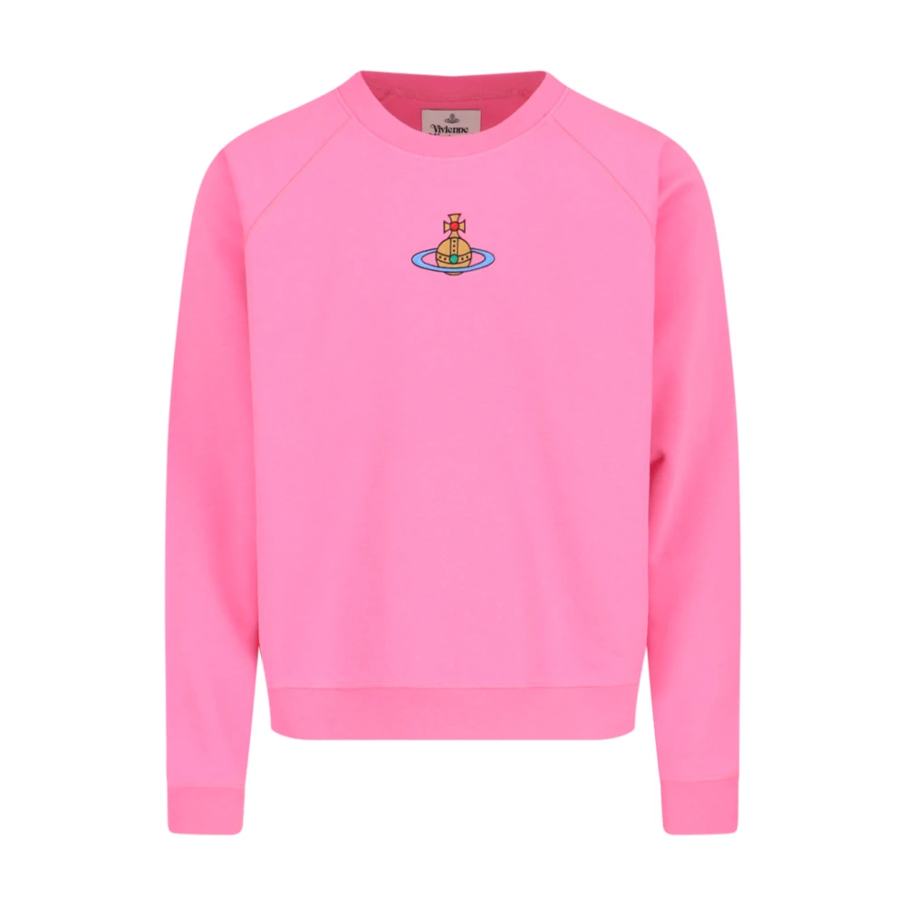 Vivienne Westwood Rosa Logo Crewneck Sweater Pink, Herr