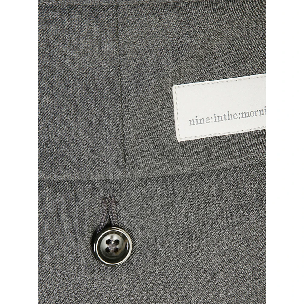 Nine In The Morning Grijze Wol Regular Fit Broek Gray Heren