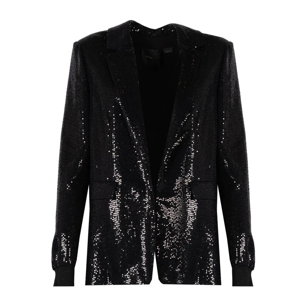 Pinko Elegant Paljett Blazer Black, Dam