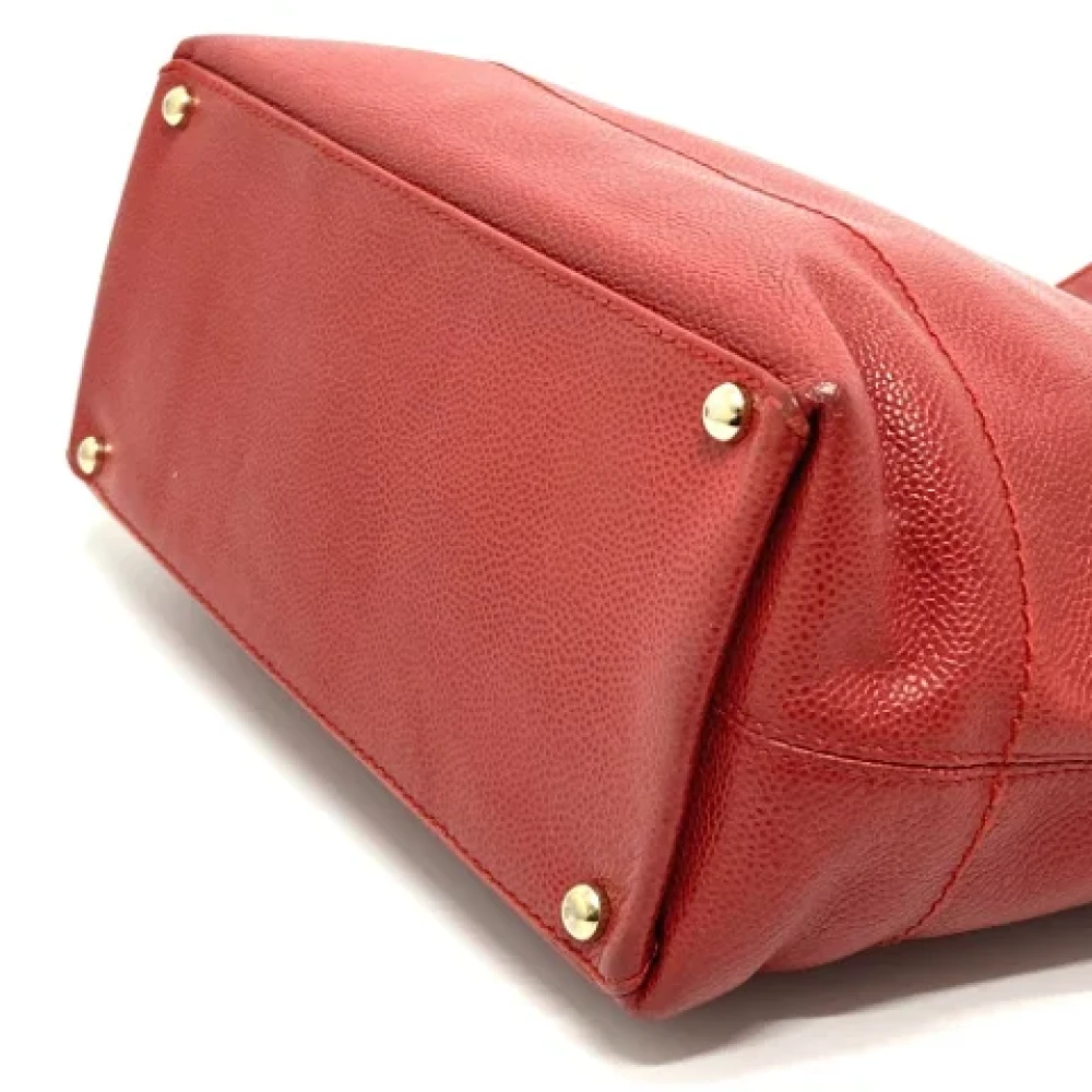 Chanel Vintage Pre-owned Leather totes Red Dames