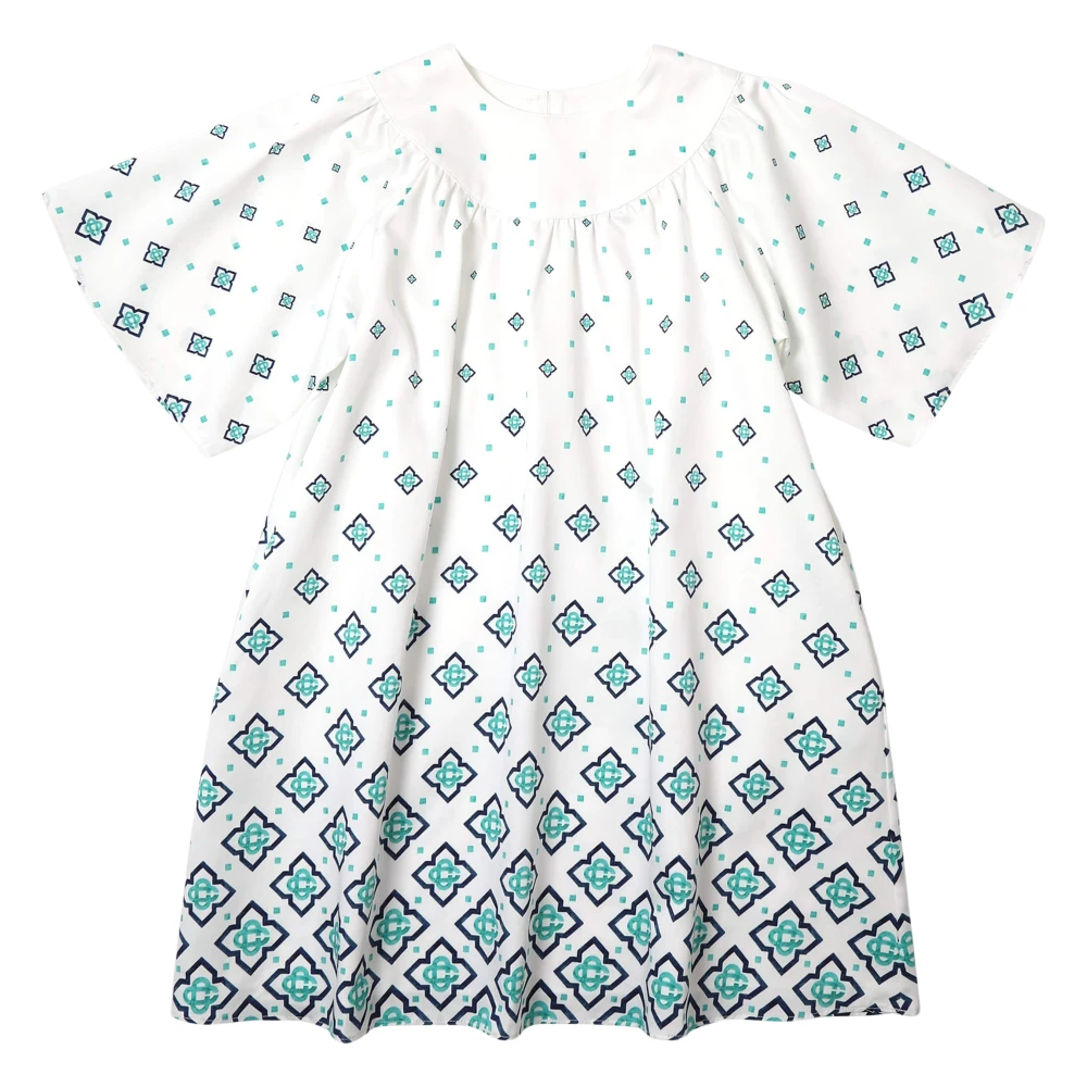 Casablanca Women's Blue Monogram Gathered Dress