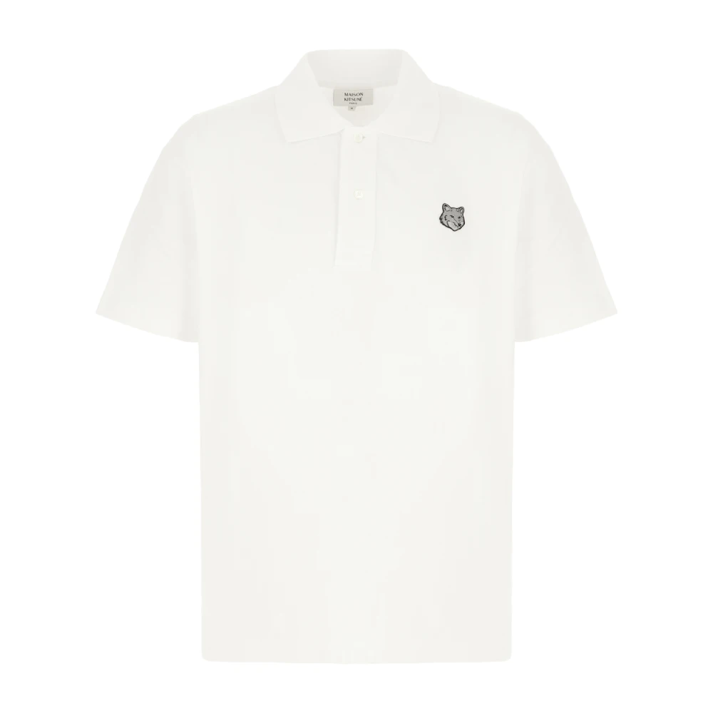 Maison Kitsuné Klassiek Poloshirt in Diverse Kleuren White Heren