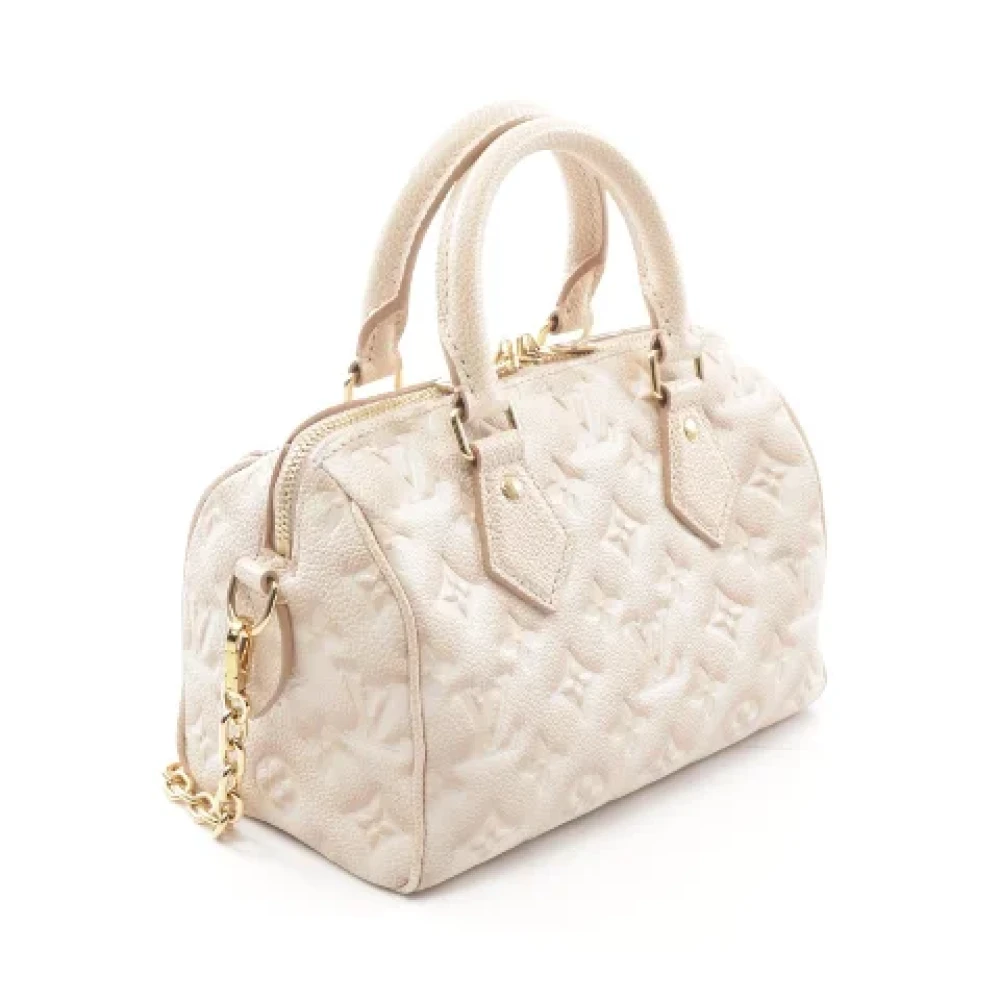 Louis Vuitton Vintage Pre-owned Leather handbags Beige Dames