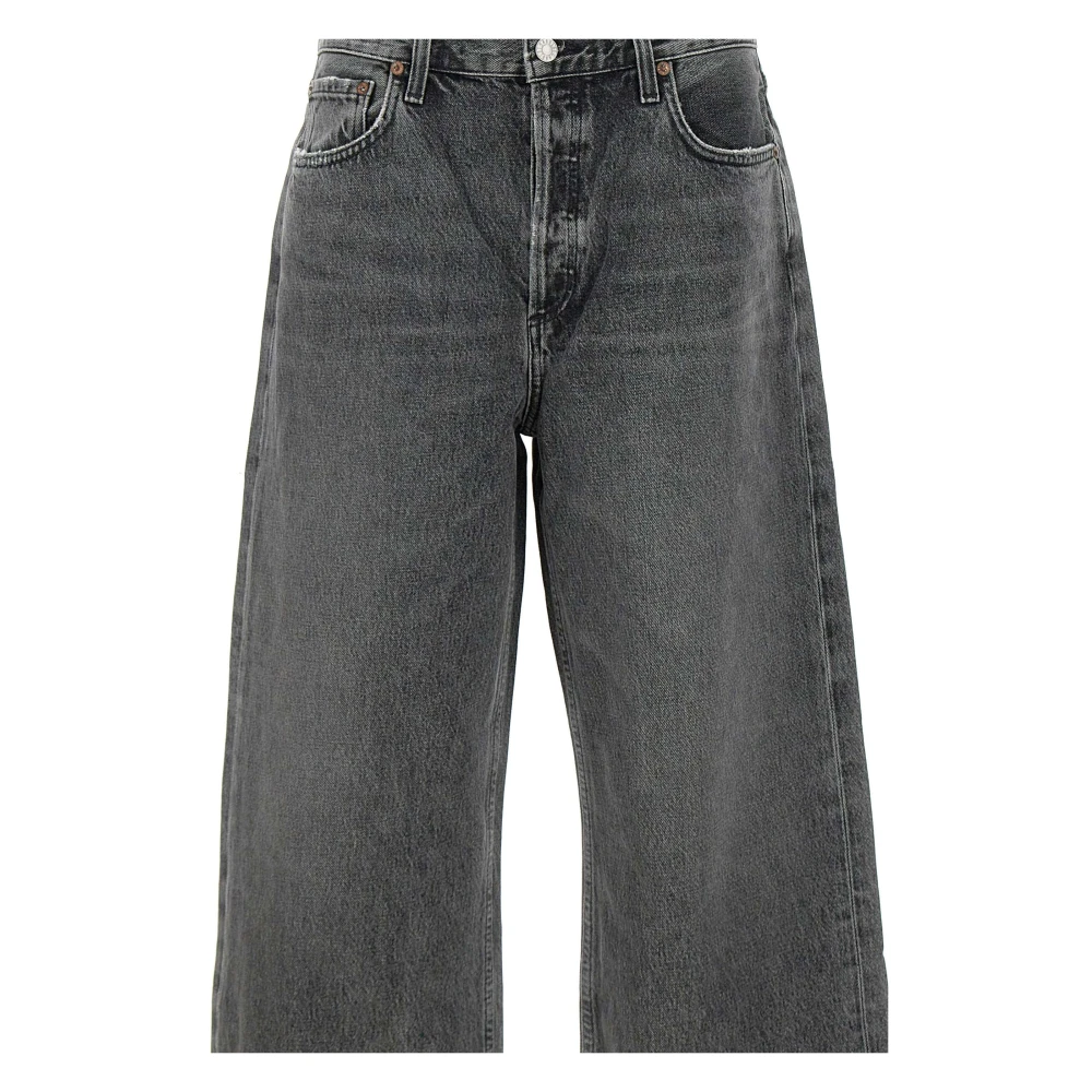 Agolde Zwarte Low Slung Baggy Jeans Black Dames