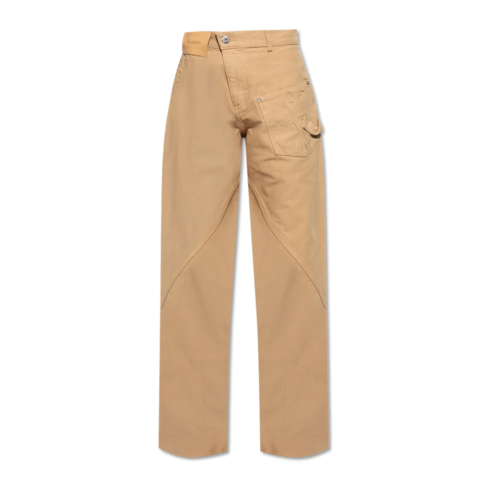 JW Anderson Jeans met logo Beige Dames
