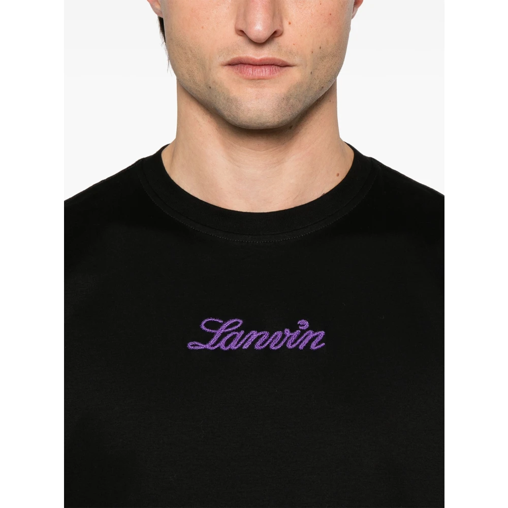 Lanvin Script Logo Bouclette T-Shirt Black Heren