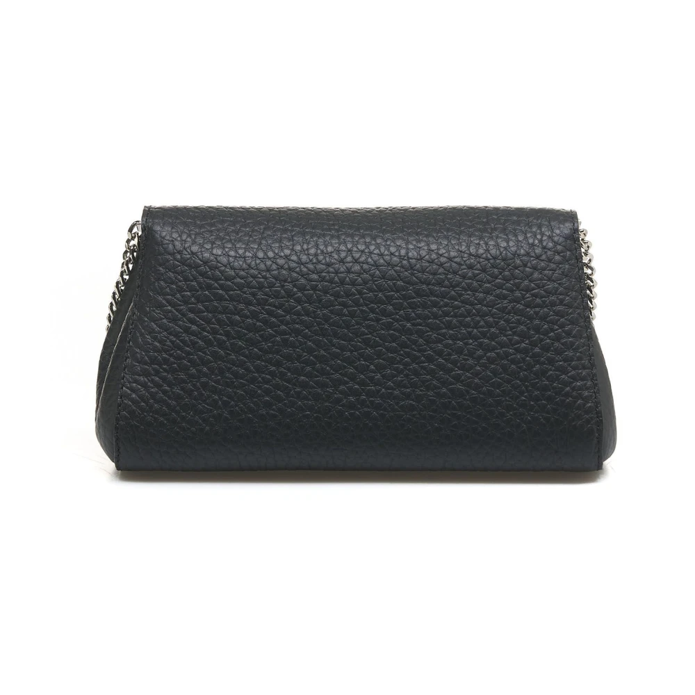 Orciani Zwarte Nappa Leren Mini Handtas Black Dames