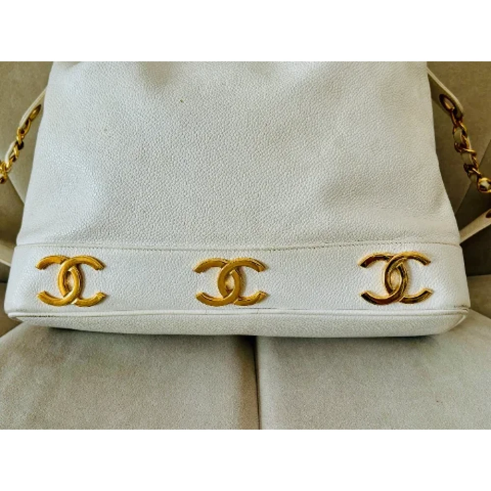 Chanel Vintage Pre-owned Leather chanel-bags Beige Dames