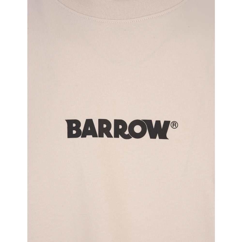 Barrow Bruine Katoenen T-shirt met Logo Print Pink Heren