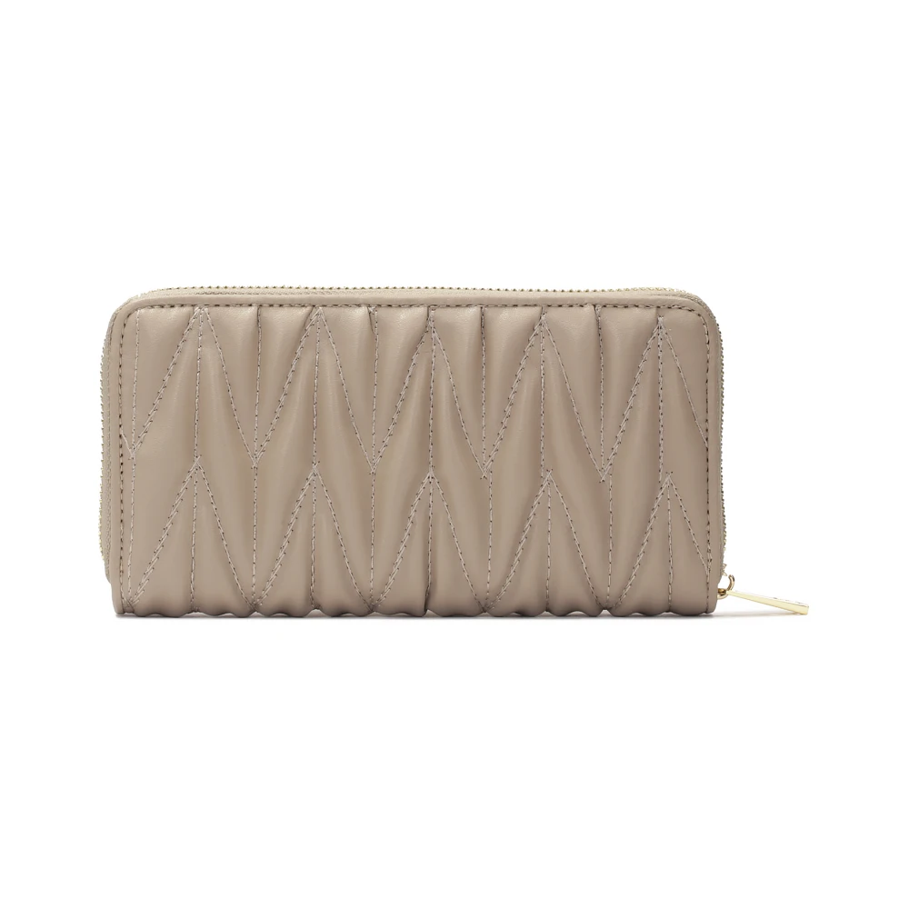 Kazar Leren grote ritsportemonnee in taupe kleur Beige Dames