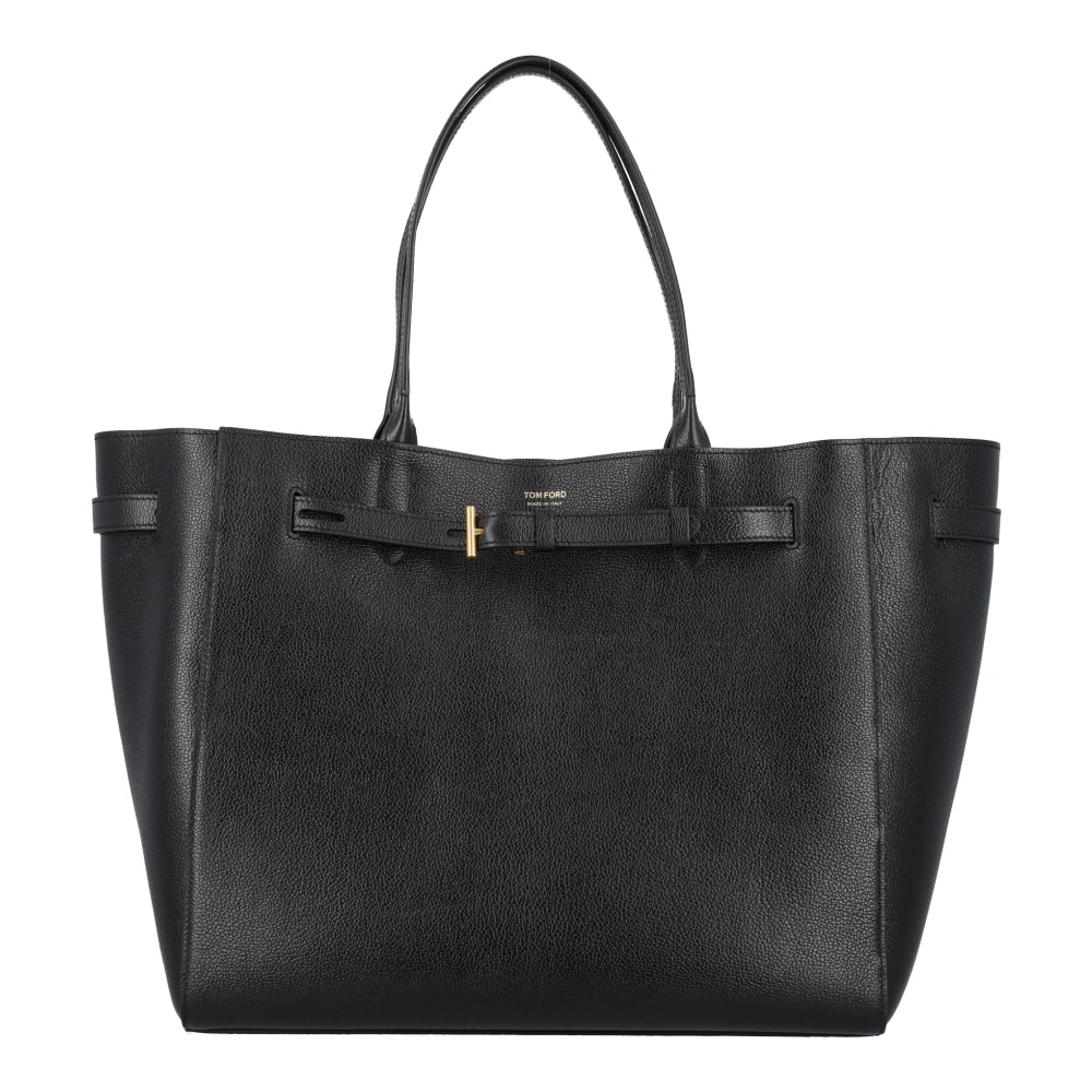 Tom Ford Zwarte Leren Tote Tas Black Dames