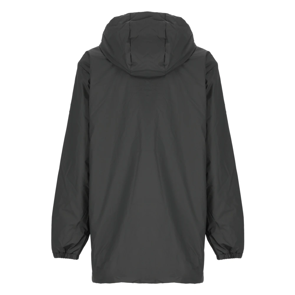 Rains Zwarte Regenjas Met Capuchon Lange Mouwen Rits Black Heren