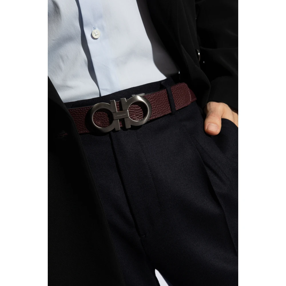 Salvatore Ferragamo Omkeerbare riem Brown Heren