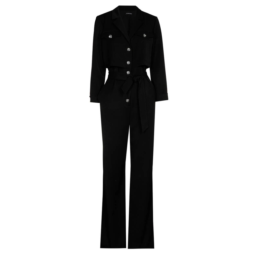 Caroline Biss Elegante Jumpsuit met Recht Been Black Dames