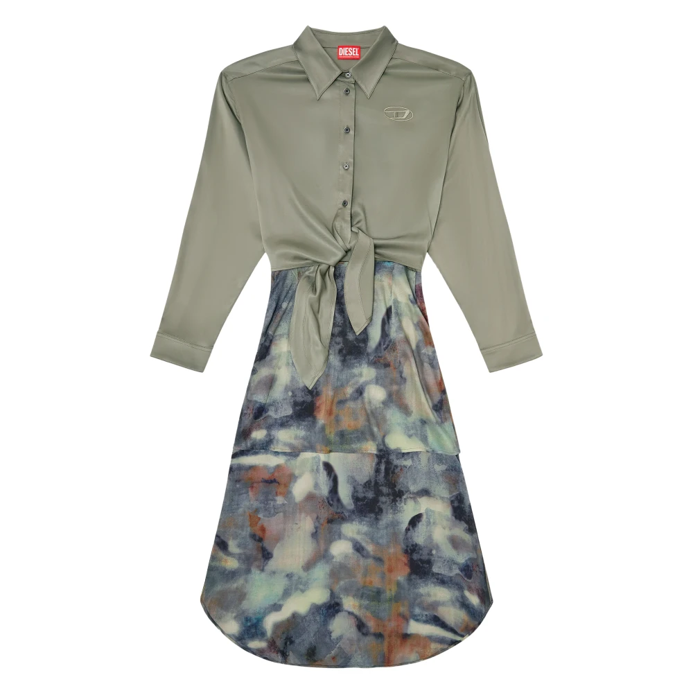 Diesel Women's Multicolor D-Elta Satin Midi Dress - Shirt Dresses - S - Dresses
