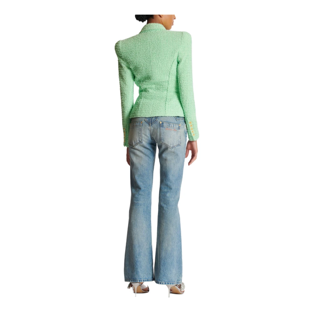Balmain Jolie Madame Tweed Jacket Green Dames