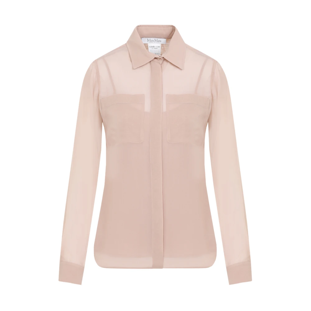 Max Mara Georgette Shirt Ercole Stijl Pink Dames