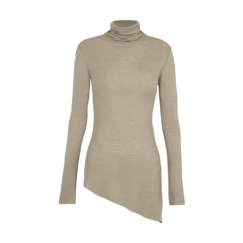 Cortana Genie top met coltrui van zuivere wol Beige Dames