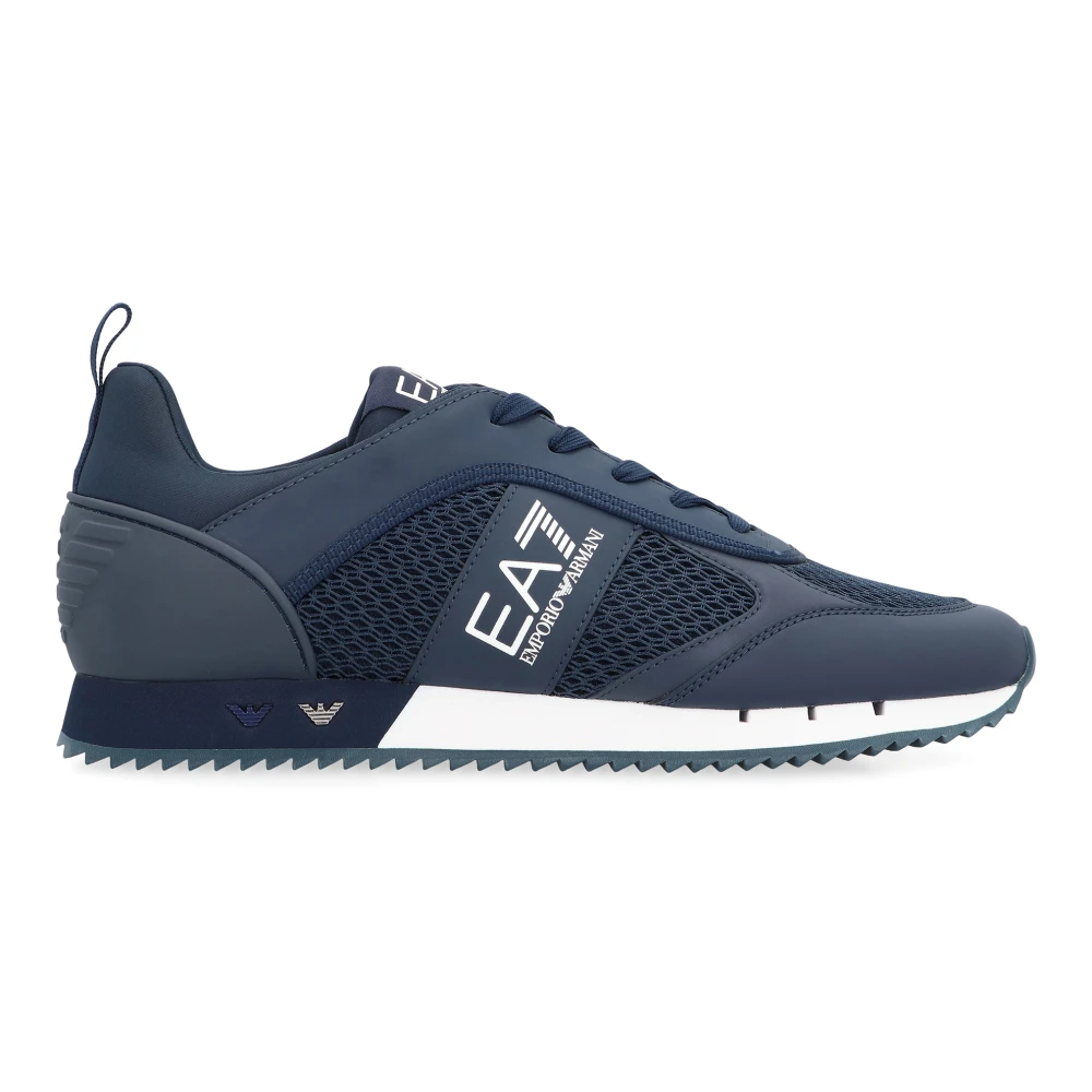 Emporio Armani Ea7 Men's Blue Sneakers, 10 Uk, Mesh Panelled Trainers