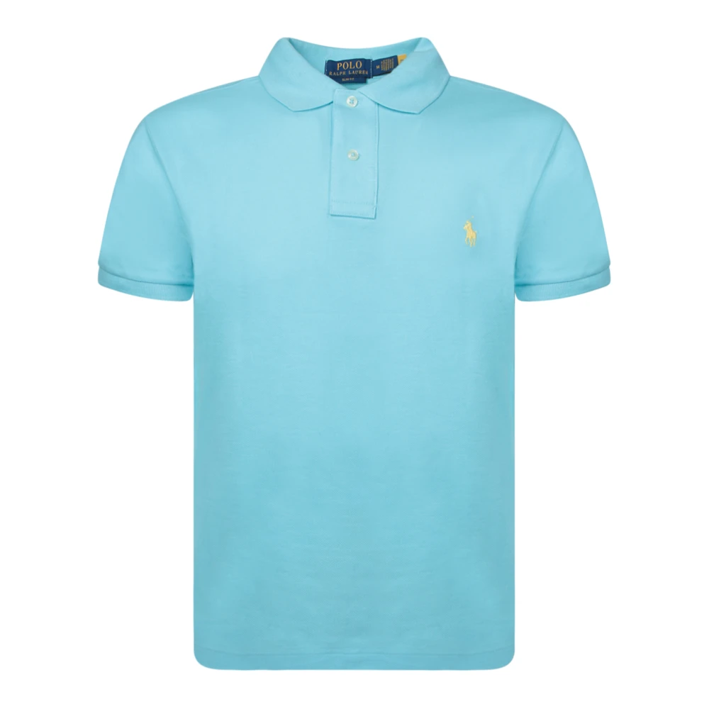 Polo Ralph Lauren Lichtblauw Geribbeld Poloshirt Blue Heren