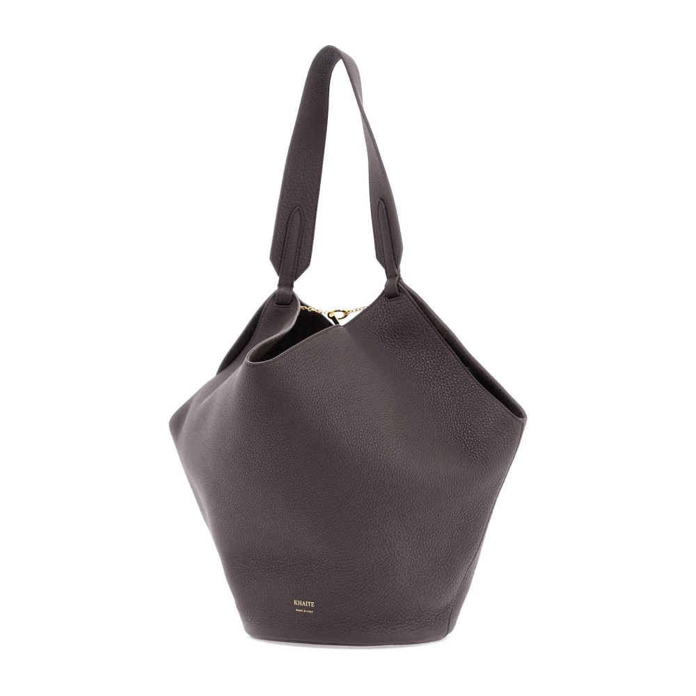 Khaite Lotus Tote Bag in Gehamerd Leer Brown Dames