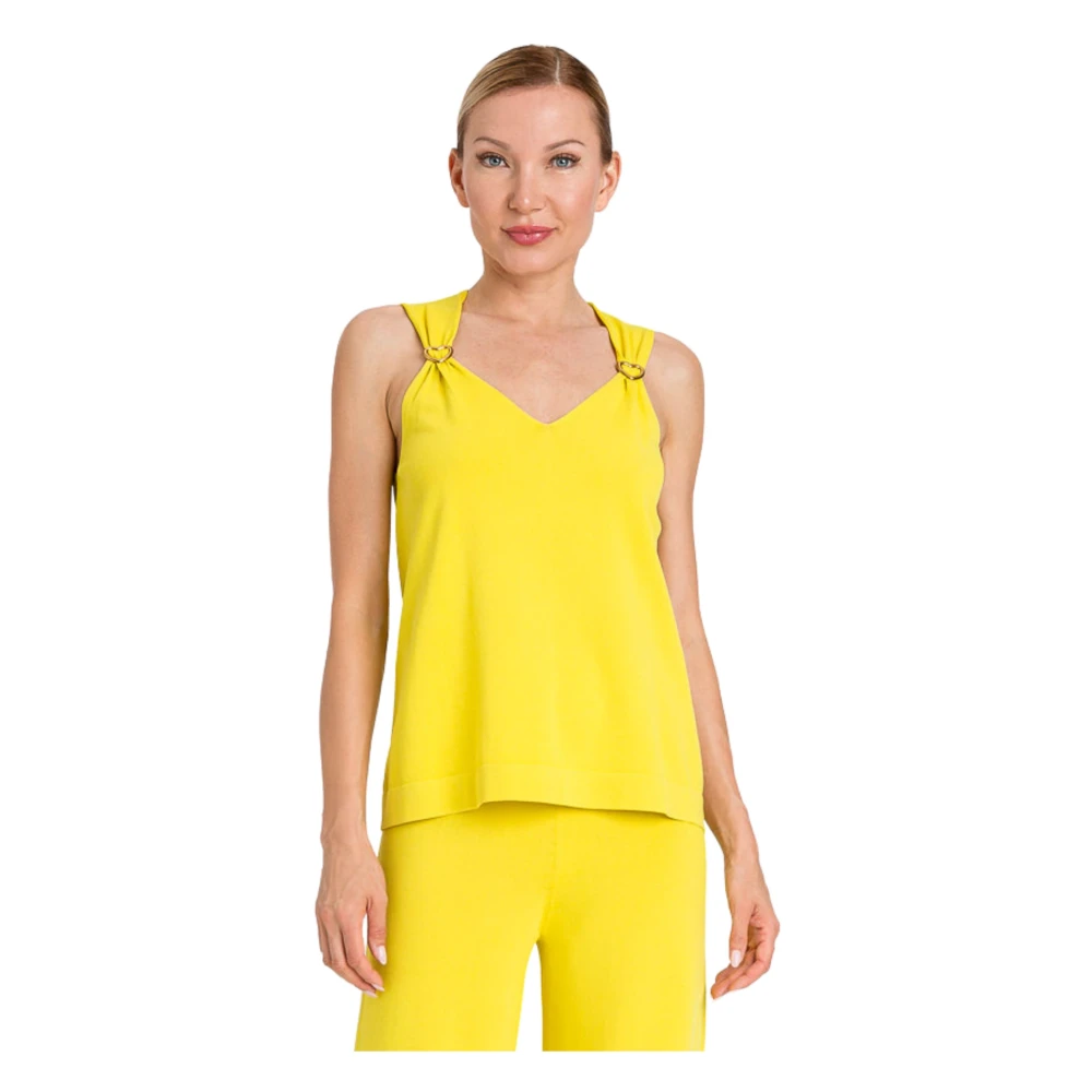 Twinset Gele Viscose Top Mist Yellow Dames
