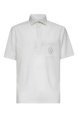Ivory Ull Polo Skjorta Solomeo Crest