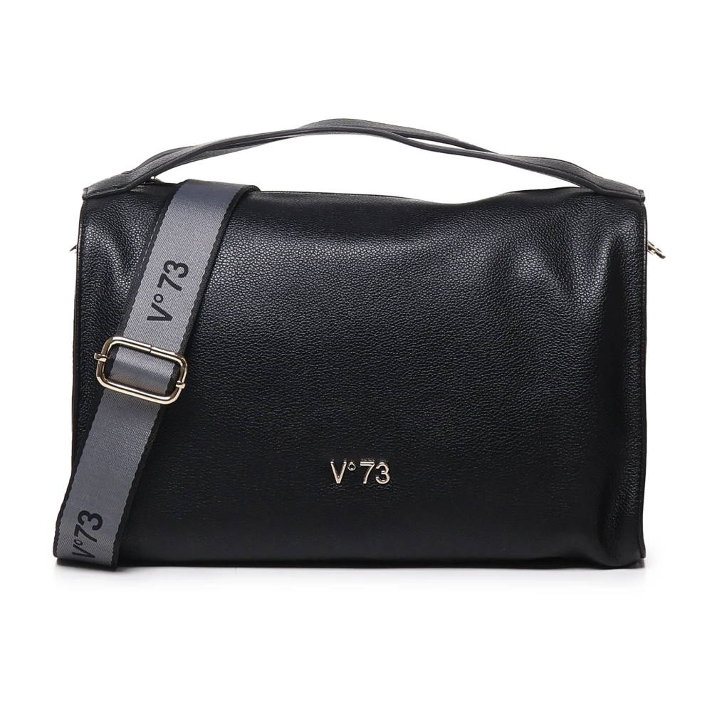 V73 Zwarte Schoudertas Ecoleer Magneetsluiting Black Dames