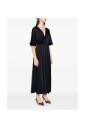blue-v-neck-dress-with-elastic-waistband
