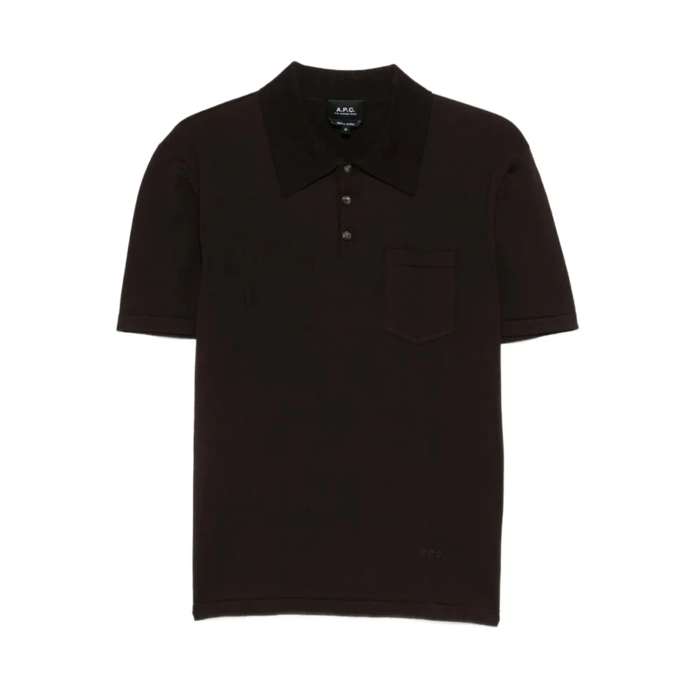A.p.c. Men's Brown Polo Shirts, S, Colin Polo Shirt