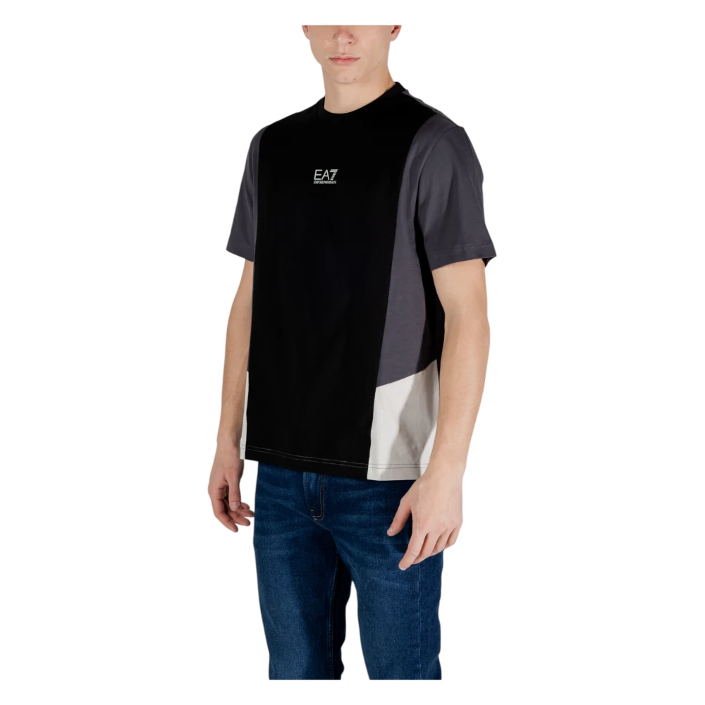 Emporio Armani EA7 Katoenen T-shirt korte mouwen lente zomer Black Heren