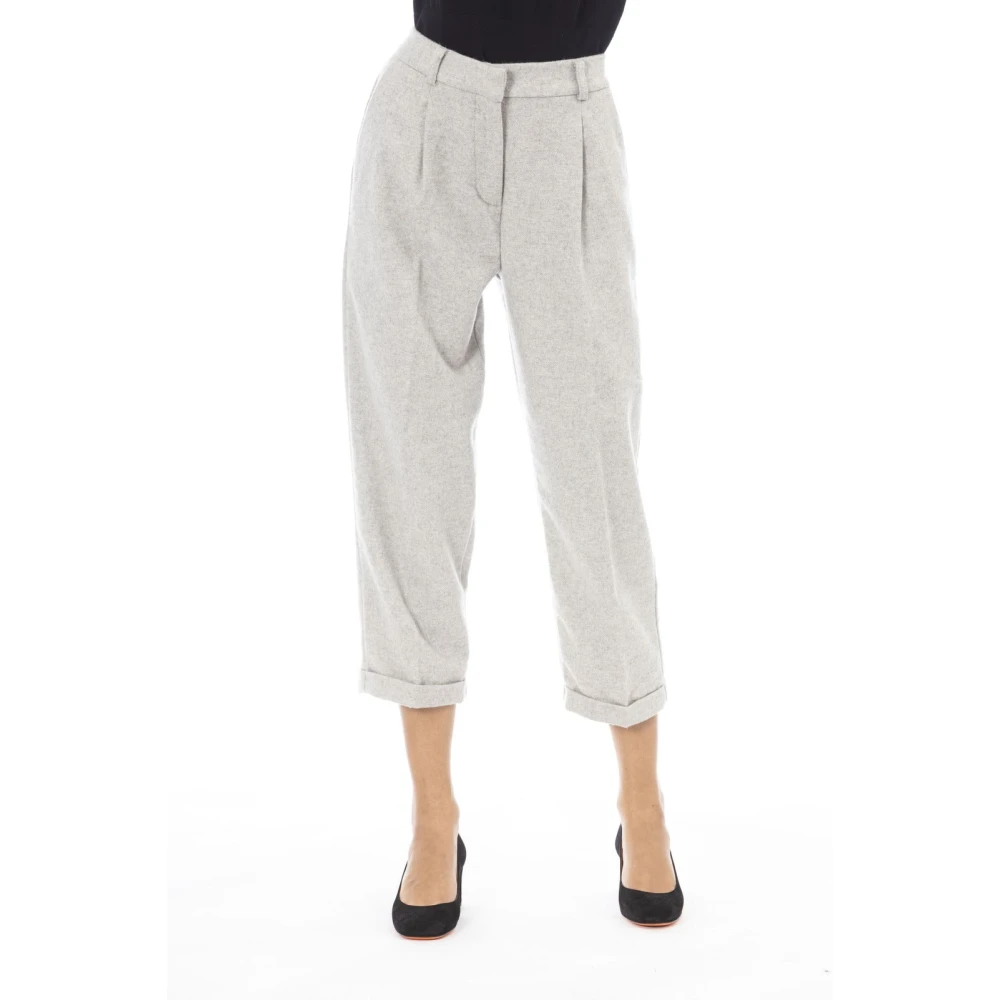 Alpha Studio Broek met voorzakken en achterzakken Gray Dames