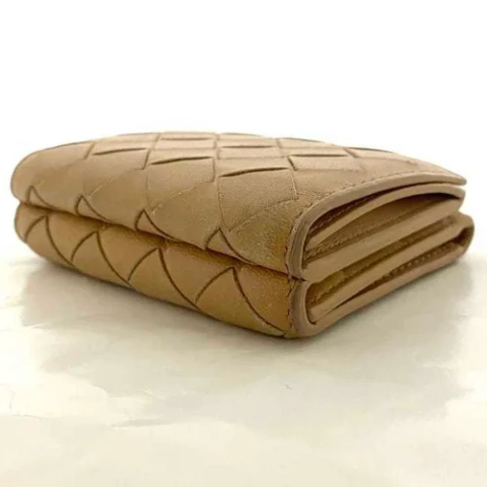 Bottega Veneta Vintage Pre-owned Leather wallets Beige Dames