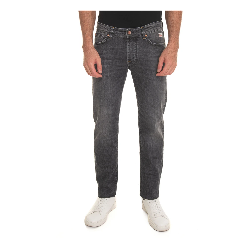 Roy Roger's Denim Jeans met knoopsluiting Black Heren