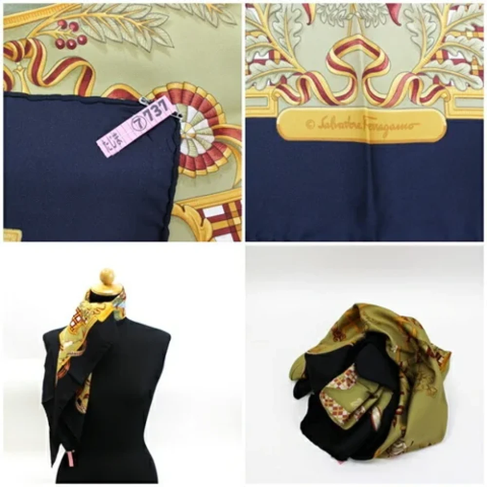 Salvatore Ferragamo Pre-owned Silk scarves Yellow Dames